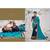 multicolor embroidered faux satin saree with blouse