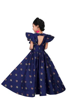 Kids Blue Designer Lehenga Choli For Girls  4