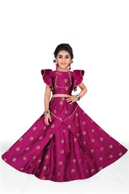 Kids Purple Designer Lehenga Choli  1