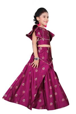 Kids Purple Designer Lehenga Choli  2