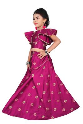 Kids Purple Designer Lehenga Choli  3