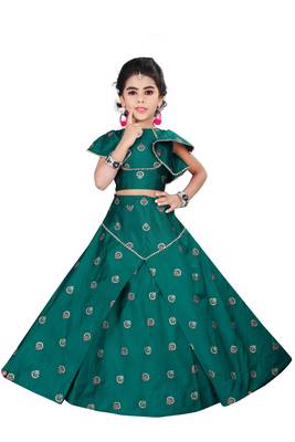 Girls Green Designer Lehenga Choli  1