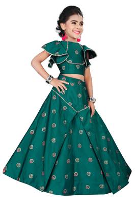 Girls Green Designer Lehenga Choli  2