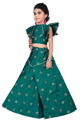 Girls Green Designer Lehenga Choli  3