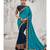 multicolor embroidered faux satin saree with blouse