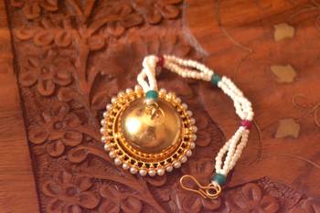  Designer Classic Kundan Pearl Stone Maang Tikka or Borla Headpiece for Wedding 4