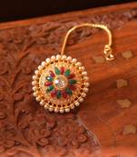  Designer Classic Kundan Pearl Stone Maang Tikka or Borla Headpiece for Wedding