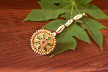  Designer Classic Kundan Pearl Stone Maang Tikka or Borla Headpiece for Wedding 1