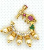 Multicolor cubic zirconia nose-ring