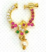 Multicolor cubic zirconia nose-ring