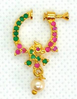 Multicolor cubic zirconia nose-ring 1