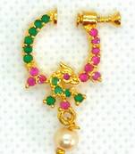 Multicolor cubic zirconia nose-ring