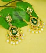 Gold Plated Multi Polki Bali Style Earrings