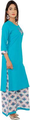 Blue printed cotton kurtas-and-kurtis 2