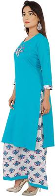Blue printed cotton kurtas-and-kurtis 3