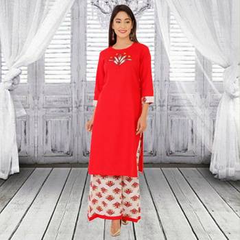 Red printed cotton kurtas-and-kurtis 1