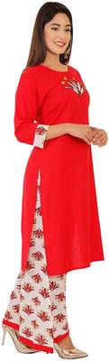 Red printed cotton kurtas-and-kurtis 2