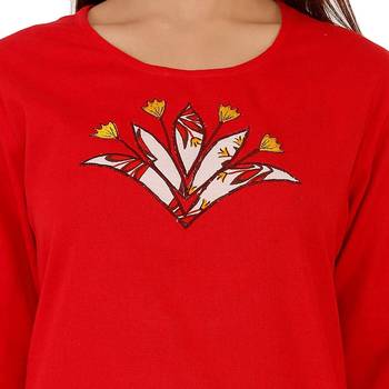 Red printed cotton kurtas-and-kurtis 5
