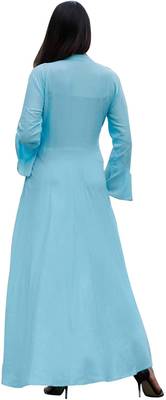 Sky-blue printed cotton kurtas-and-kurtis 3