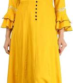 Yellow plain cotton kurtas-and-kurtis
