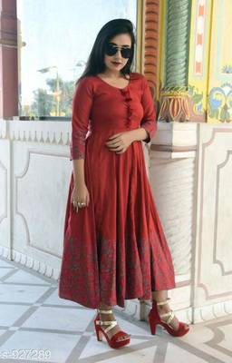Red printed rayon kurtas-and-kurtis 1