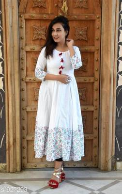 White printed rayon kurtas-and-kurtis 1