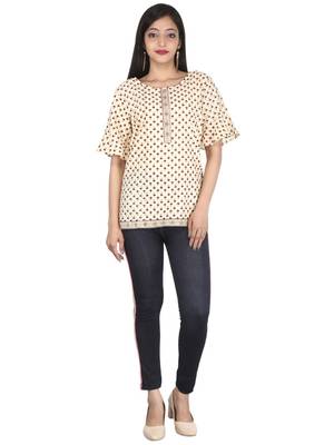 White printed cotton tops 1