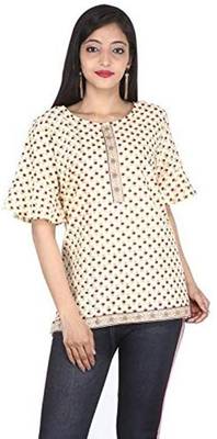 White printed cotton tops 2