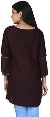 Brown plain cotton tops 4