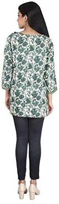 Green printed cotton tops 3