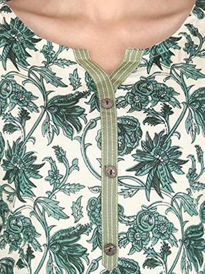 Green printed cotton tops 4