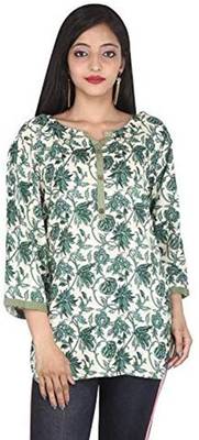 Green printed cotton tops 5