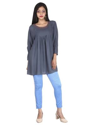 Grey plain cotton tops 1