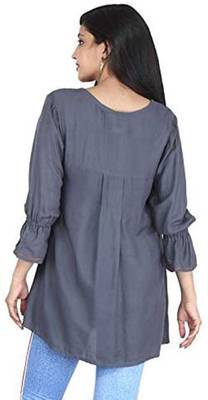 Grey plain cotton tops 2