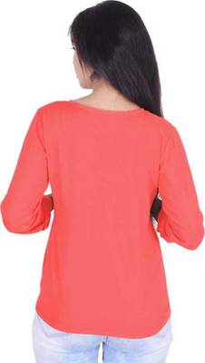 Red plain cotton tops 2
