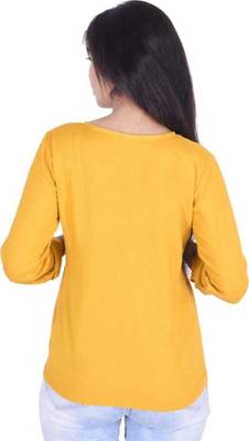 Yellow plain cotton tops 2
