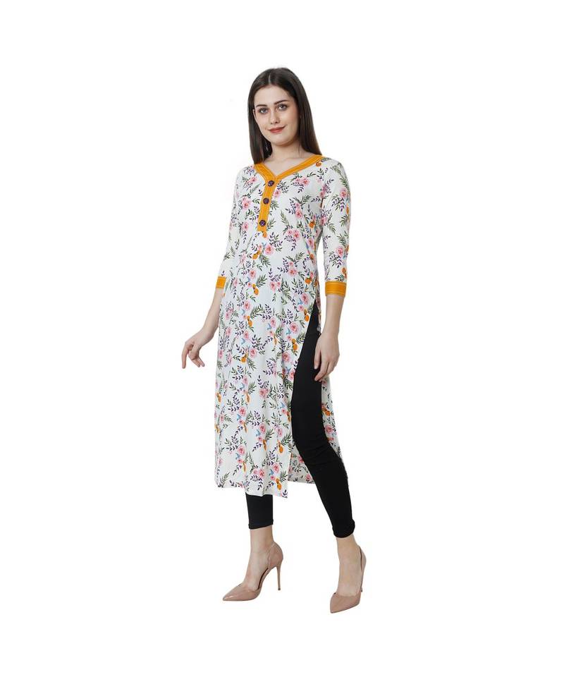 multicolor printed rayon kurti