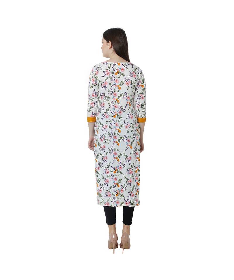 multicolor printed rayon kurti