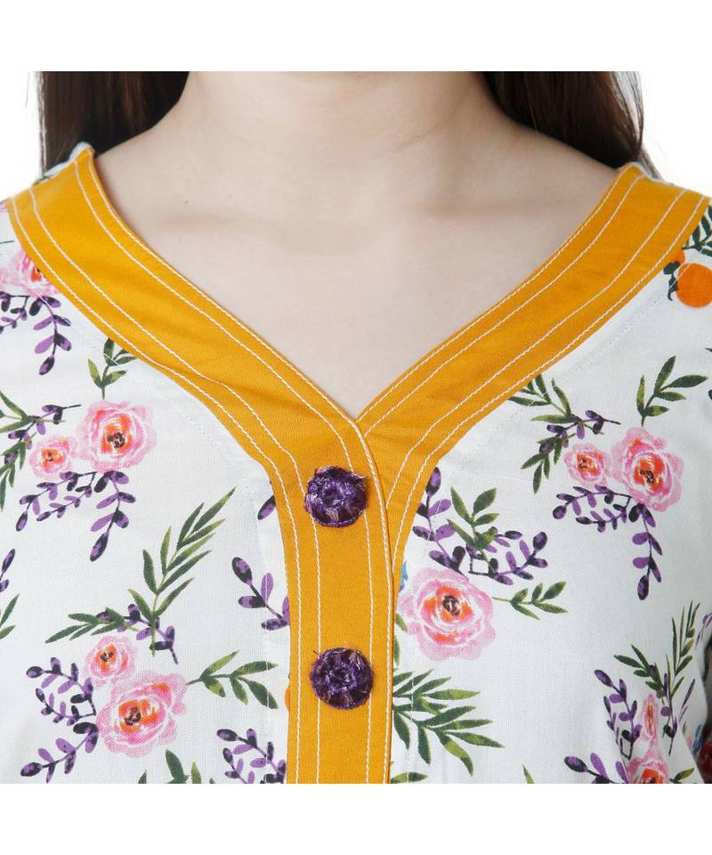 multicolor printed rayon kurti
