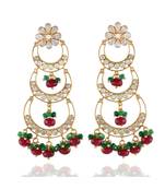 maroon green three step chand bali traditional chand bali earring
