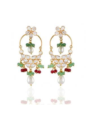 peech green smart look delicate designer stylish earring 1