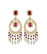 red maroon stlyish fashionable beautiful smart look earring