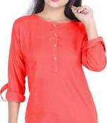 Red plain cotton tops