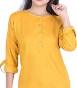 Yellow plain cotton tops