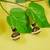 Black Meena Gold Plated Dangle Earrings