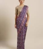 Traditional Designer Purple Color Bandhani Silk Saree