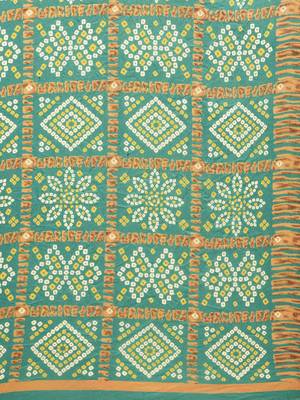 Traditional Designer Sea Green Color Bandhani Silk Saree 3