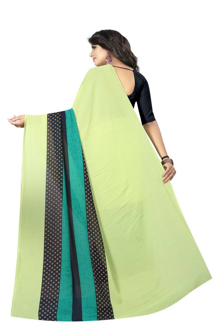 Women's Georgette Multicolored Embellished Designer Saree With Blouse Piece