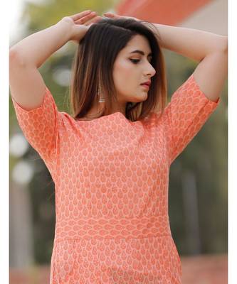 Peach Floral Printed Jumpsuit 3