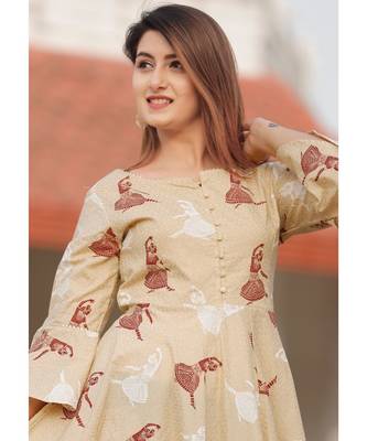 Beige Floral Printed Palazzo Set . 4